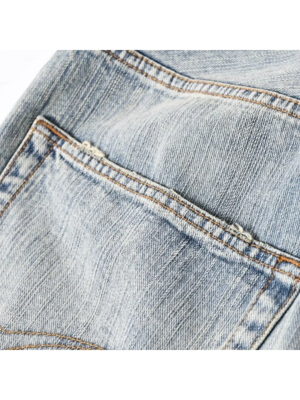 Balenciaga Baggy Wide Leg Denim Pants Indigo Blue Jeans Blanc